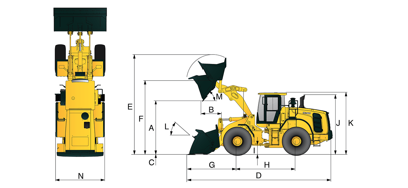 Hyundai HL960HD Dimensions